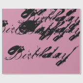 Rustiek script roze Happy birthday wrap Cadeaupapier (Vlak)