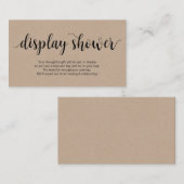 Rustiek Script, Rustieke Kraft, Display Shower Informatiekaartje (Voorkant / Achterkant)