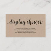 Rustiek Script, Rustieke Kraft, Display Shower Informatiekaartje (Voorkant)