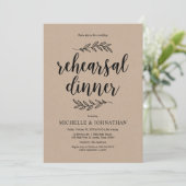 Rustiek Script, rustieke kraft, repetitiediner Kaart (Staand voorkant)