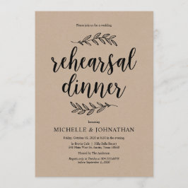 Rustiek Script, rustieke kraft, repetitiediner Kaart