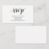 Rustiek script, zwart, bruiloft RSVP Informatiekaartje (Voorkant / Achterkant)