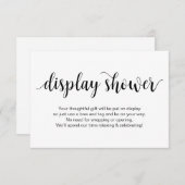 Rustiek script, zwart, display douche informatiekaartje (Voorkant / Achterkant)