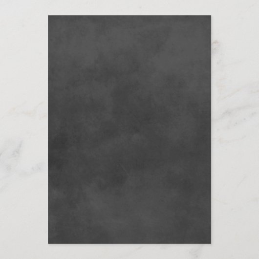 Rustiek Script Zwart krijtbord bruiloft Menu (Achterkant)