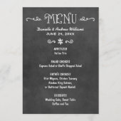Rustiek Script Zwart krijtbord bruiloft Menu (Voorkant)