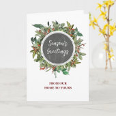 Rustiek Seizoen Groeten Kerstmis Kaart (Gele Bloem)