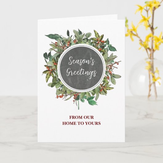 Rustiek Seizoen Groeten Kerstmis Kaart (Gele Bloem)