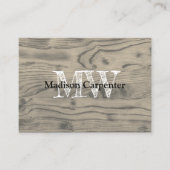  rustiek sepia verbrand hout Carpenter Monogram Visitekaartje (Voorkant)