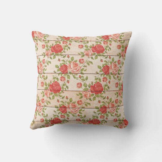 Rustiek Shabby Roos Monogram Kussen (Achterkant)