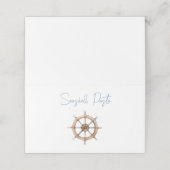 Rustiek Ship Wheel Food Label Plaatskaartje (Buitenkant ongevouwen)