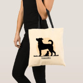 Rustiek silhouet van mama en pup met emotionele ba tote bag (Voorkant (product))
