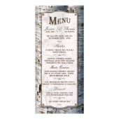 Rustiek Silver Birch Tree Wedding Menu Kaarten (Voorkant)