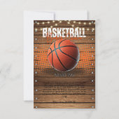 Rustiek Sinaasappel Basketbal Baby shower Bedankkaart (Voorkant)