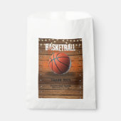 Rustiek Sinaasappel Basketbal Baby shower Bedankzakje (Voorkant)