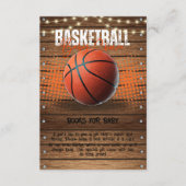 Rustiek Sinaasappel Basketbal Baby shower Informatiekaartje (Voorkant)