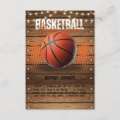 Rustiek Sinaasappel Basketbal Baby shower Informatiekaartje (Voorkant)