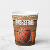 Rustiek Sinaasappel Basketbal Baby shower Papieren Bekers (Achterkant)