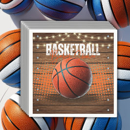 Rustiek Sinaasappel Basketbal Baby shower Servet