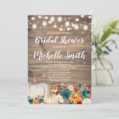 Rustiek Sinaasappel Blauwgroen Gouden Pompoen Vrij Kaart (Staand voorkant)