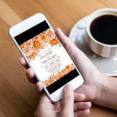 Rustiek Sinaasappel Bloemenbruiloft Kaart