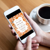 Rustiek Sinaasappel Bloemenbruiloft Kaart