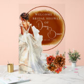 Rustiek Sinaasappel Boho sunset Vrijgezellenfeest Acryl Bord (Huwelijk)