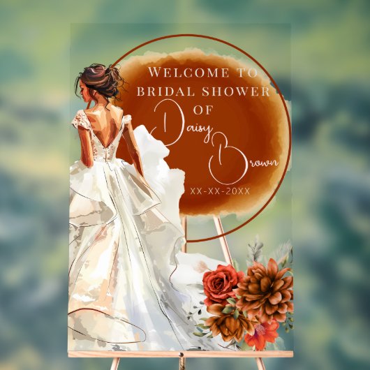 Rustiek Sinaasappel Boho sunset Vrijgezellenfeest Acryl Bord (Neutraal)