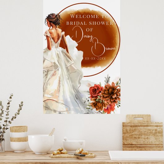 Rustiek Sinaasappel Boho sunset Vrijgezellenfeest Poster (Keuken)