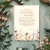 Rustiek Sinaasappel Boho Waterverf Blush Bruiloft Kaart