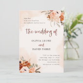 Rustiek Sinaasappel Boho Waterverf RSVP QR Code Hu Kaart (Staand voorkant)