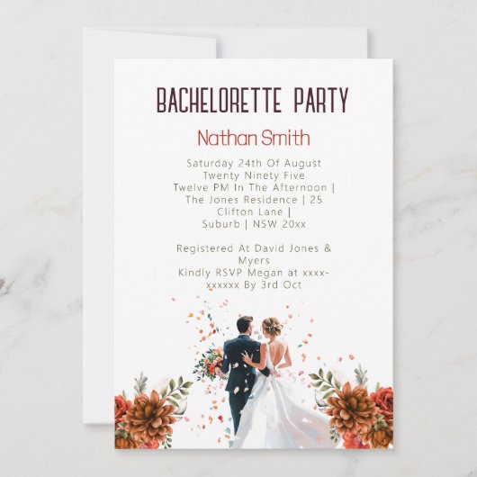 Rustiek Sinaasappel Boho zonsondergang Bachelorett Kaart (Voorkant)