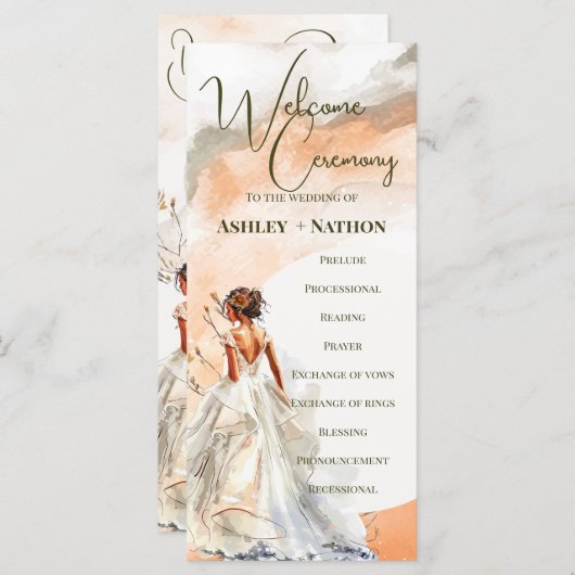 Rustiek Sinaasappel Boho zonsondergang Zomer Huwel (Voorkant / Achterkant)