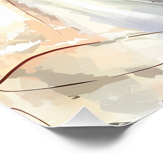 Rustiek Sinaasappel Boho zonsondergang Zomer Vind  Perfect Poster (Hoek)