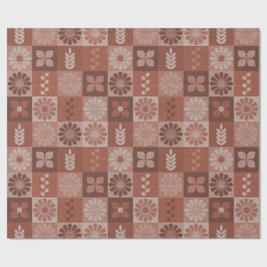 Rustiek Sinaasappel Brown Burlap - Wrapping Paper Cadeaupapier (Vlak)