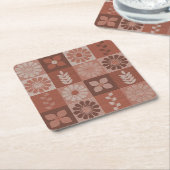 Rustiek Sinaasappel Bruin Burlap Patroon Papier On Kartonnen Onderzetters (Schuin)