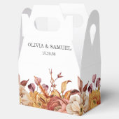 Rustiek Sinaasappel Bruin Herfst Bloemen Foliage B Bedankdoosjes (Geopend)