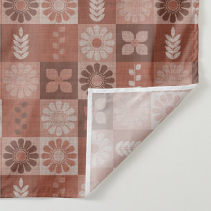 Rustiek Sinaasappel Bruine Burlap Flowers Bladeren Wandkleed