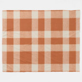 Rustiek Sinaasappel & Crème Buffalo Plaid Boerderi Fleece Deken (Voorkant (Horizontaal))