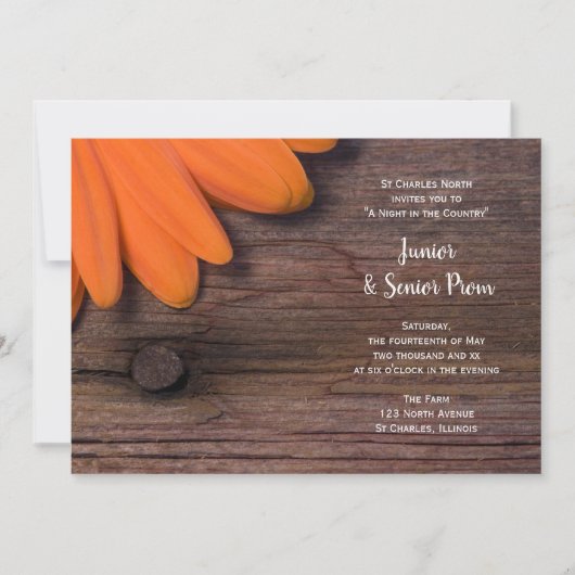 Rustiek Sinaasappel Daisy Country Junior / Senior  Kaart (Voorkant)