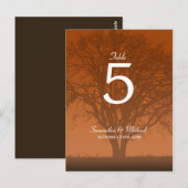 Rustiek Sinaasappel eikenboom Trouwtafel Nummer Briefkaart (Voorkant / Achterkant)