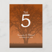 Rustiek Sinaasappel eikenboom Trouwtafel Nummer Briefkaart (Voorkant)