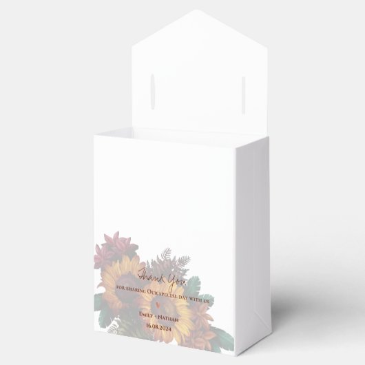 Rustiek Sinaasappel Floral Monogram Dank u bruilof Bedankdoosjes (Geopend)