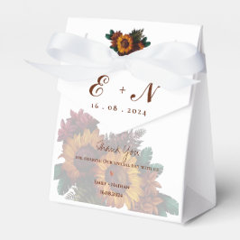 Rustiek Sinaasappel Floral Monogram Dank u bruilof Bedankdoosjes