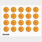 Rustiek Sinaasappel Gerber Daisy Ronde Stickers Af (Vel)