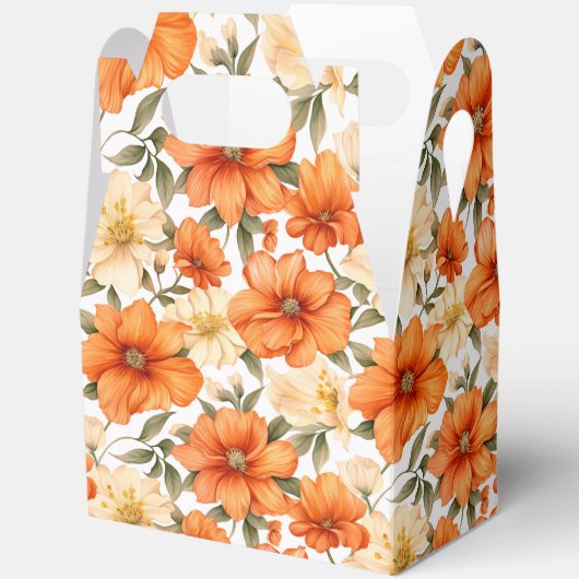 Rustiek Sinaasappel Herfstbloemen Bedankdoosjes (Open)