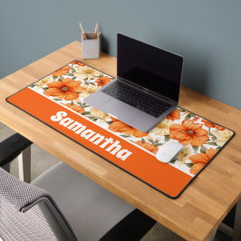 rustiek Sinaasappel herfstbloemen Bureaumat