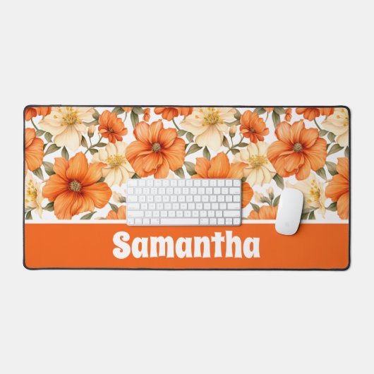  rustiek Sinaasappel herfstbloemen Bureaumat (Keyboard & Muis)