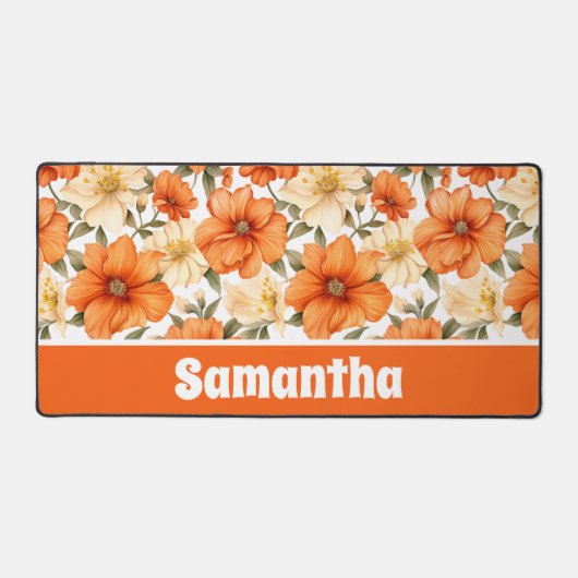  rustiek Sinaasappel herfstbloemen Bureaumat (Voorkant)