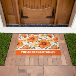  rustiek Sinaasappel herfstbloemen Deurmat