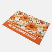  rustiek Sinaasappel herfstbloemen Deurmat (Schuin)